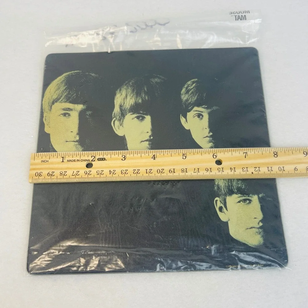 Apple Corps The Beatles Mouse Pad Black Yellow 1996 Band Graphic Like New